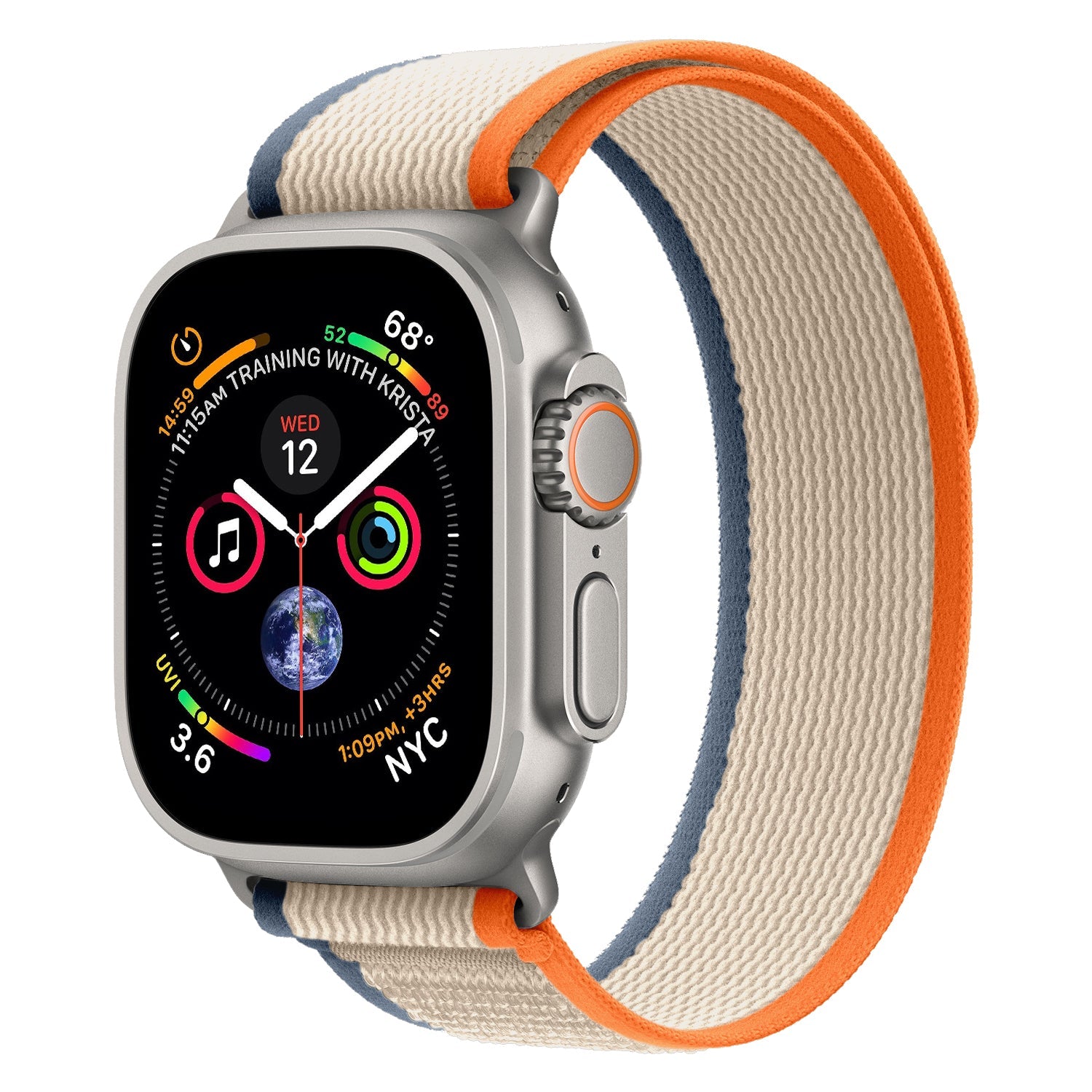 Spacething Athletic Loop Apple Watch Band - Orange/Beige