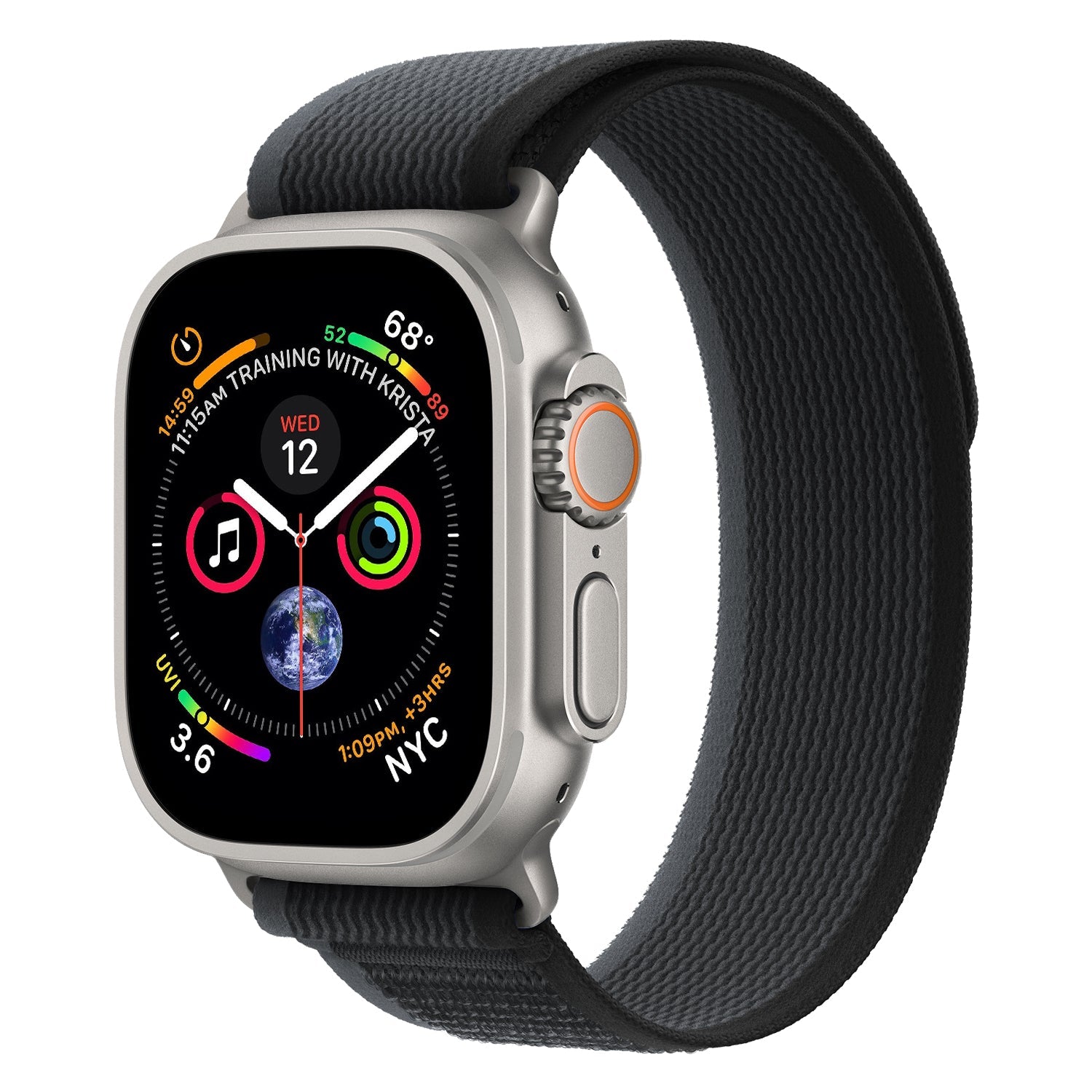 Spacething Athletic Loop Apple Watch Band - Black/Ash