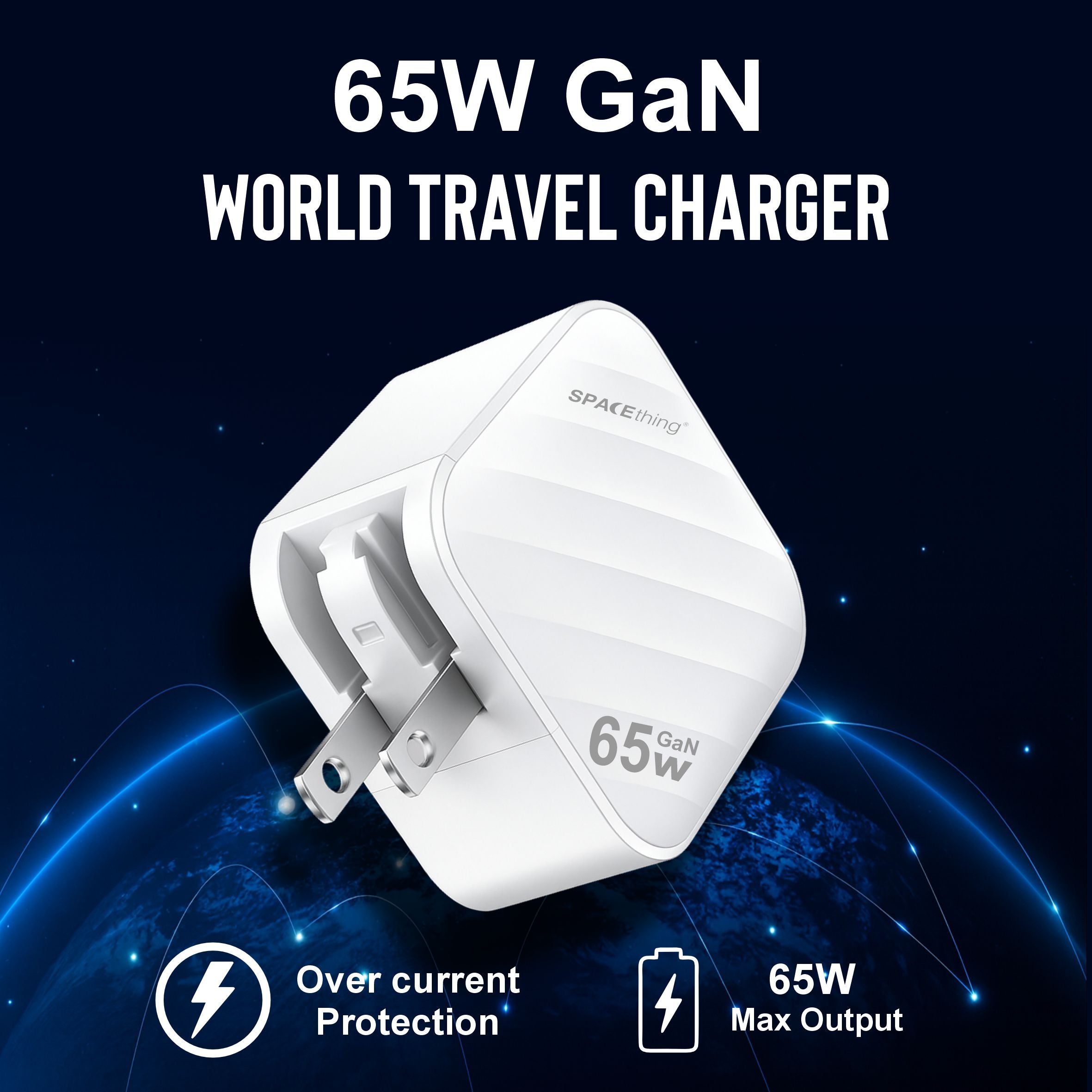 Spacething 65W Explorer Pro World Travel Adapter Colour  - White