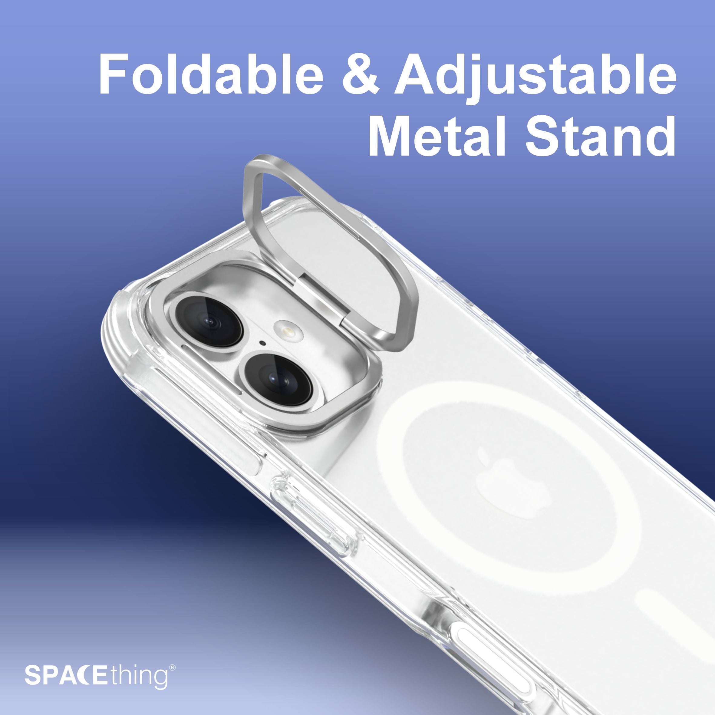 Spacething Helix MagClick Stand Case for iPhone 17 - Clear