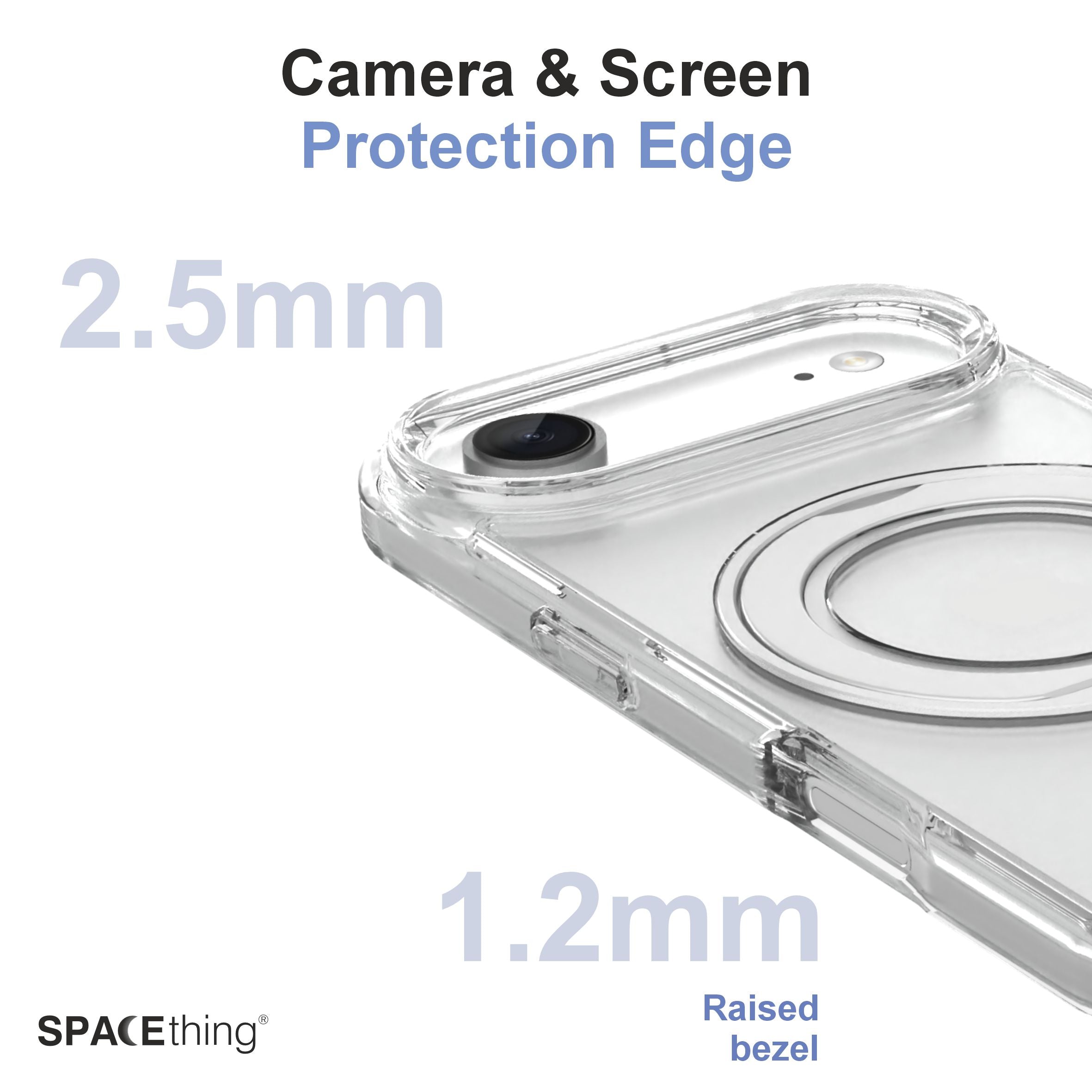 Spacething Marsix 360° Stand Case for iPhone 17 Air - Transparent
