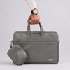 Spacething Helios Leather Laptop Bag With Free Tech Organiser Pouch - Grey
